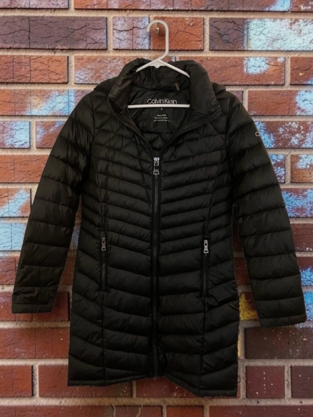 LIKE NEW! SPOTLESS! CALVIN KLEIN HOODED PACKABLE DOWN COAT SIZE S